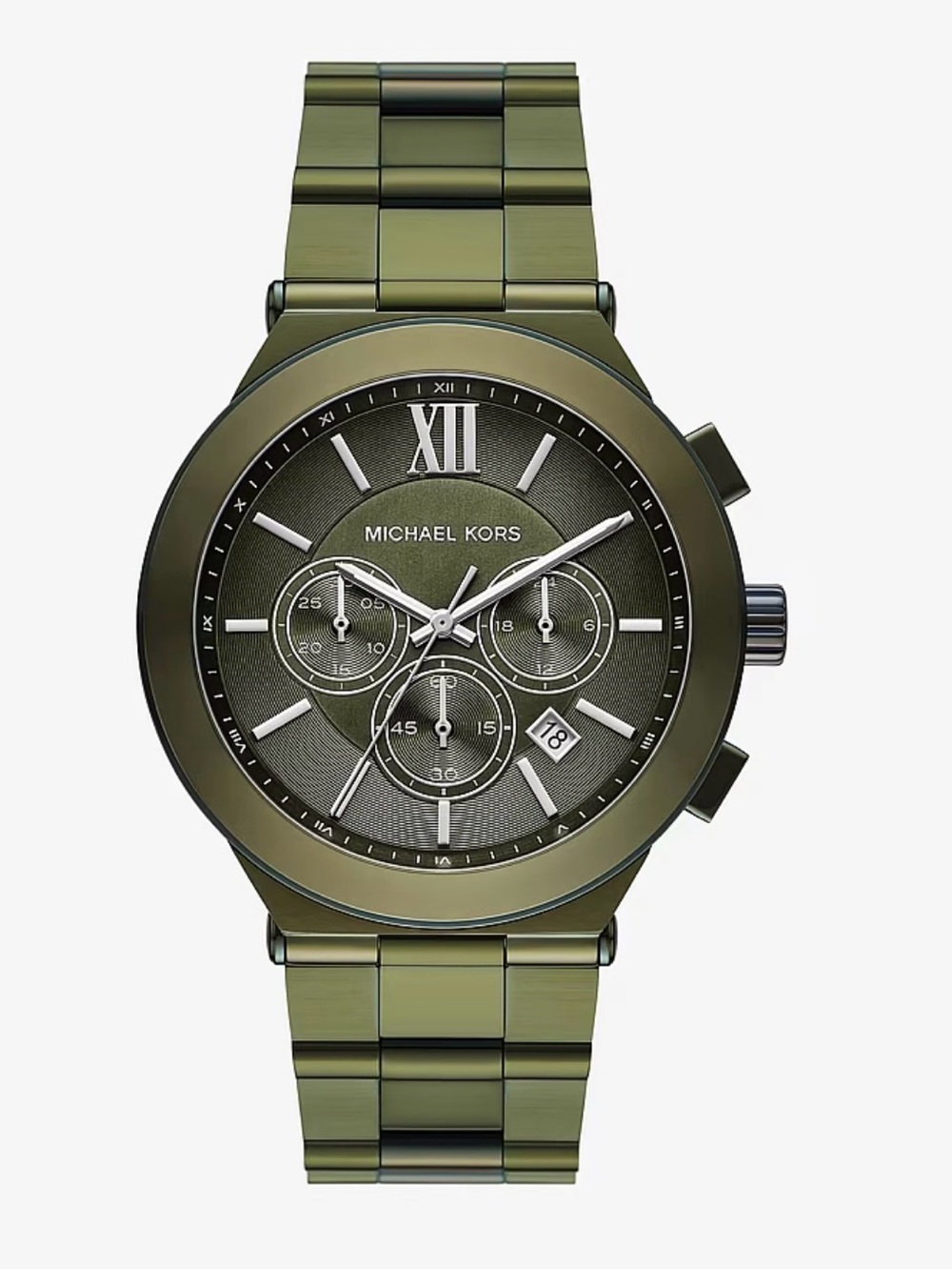 Green Metallic Chronograph Wristwatch